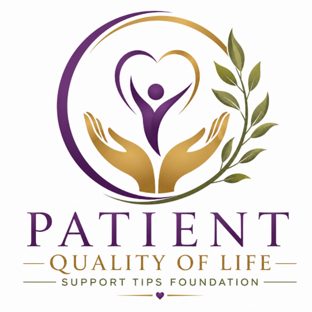 Patient Quality of Life Support Tips Foundation — supportive hands, figure, and leafy branch