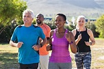 People exercising outdoors together